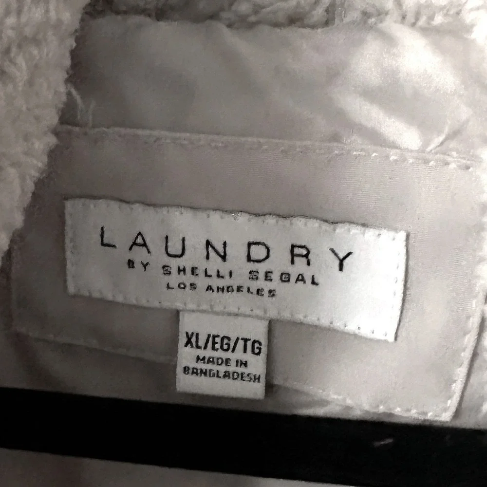 Laundry by Shelli Segal Cream Quilted Hooded Mid-Length Jacket Women's Size XL